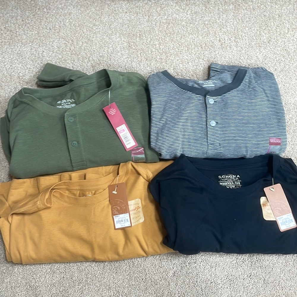 4 men’s long sleeve t-shirt lot- xxl